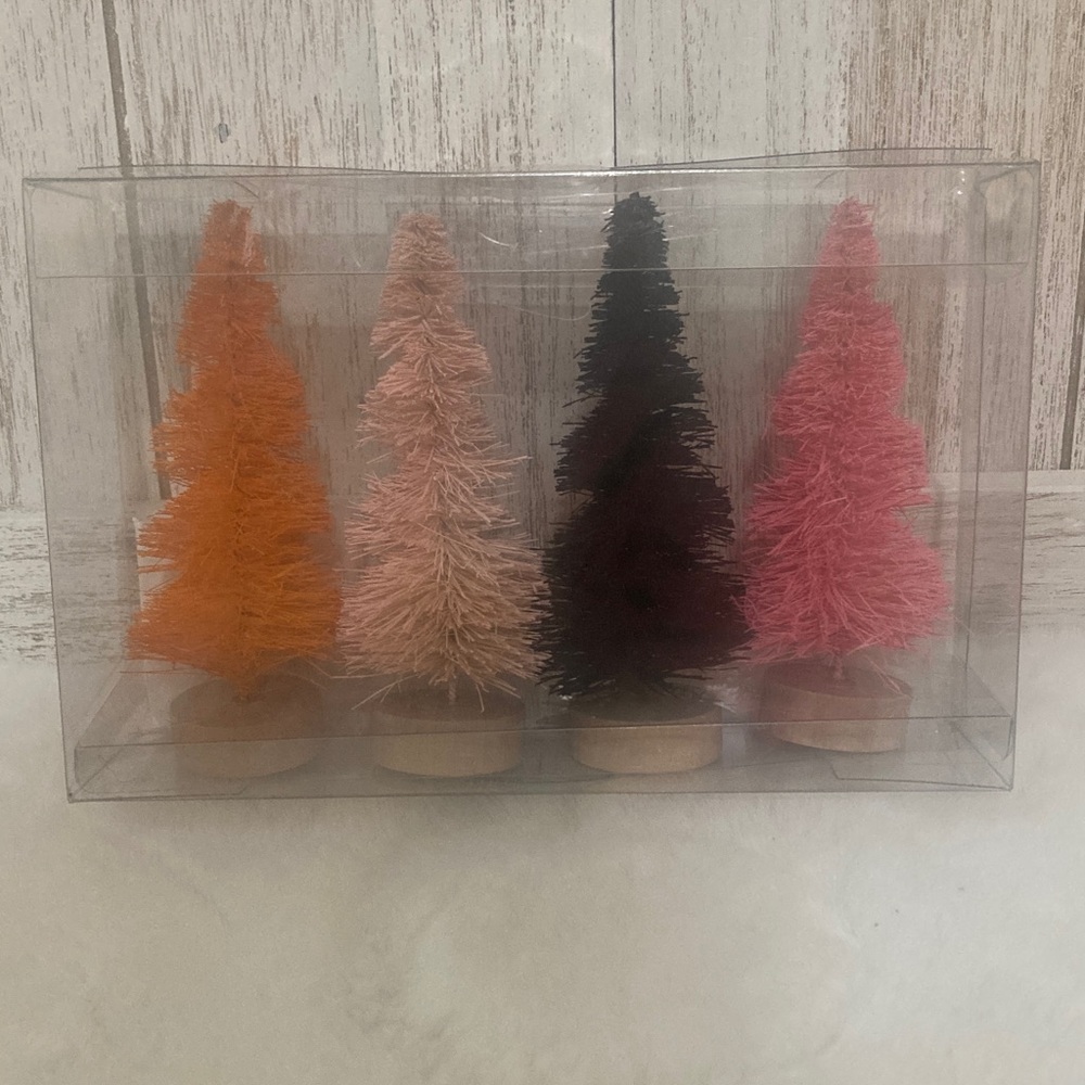 Target Halloween 2022 Bottle Brush Trees Pink, Black & Orange
